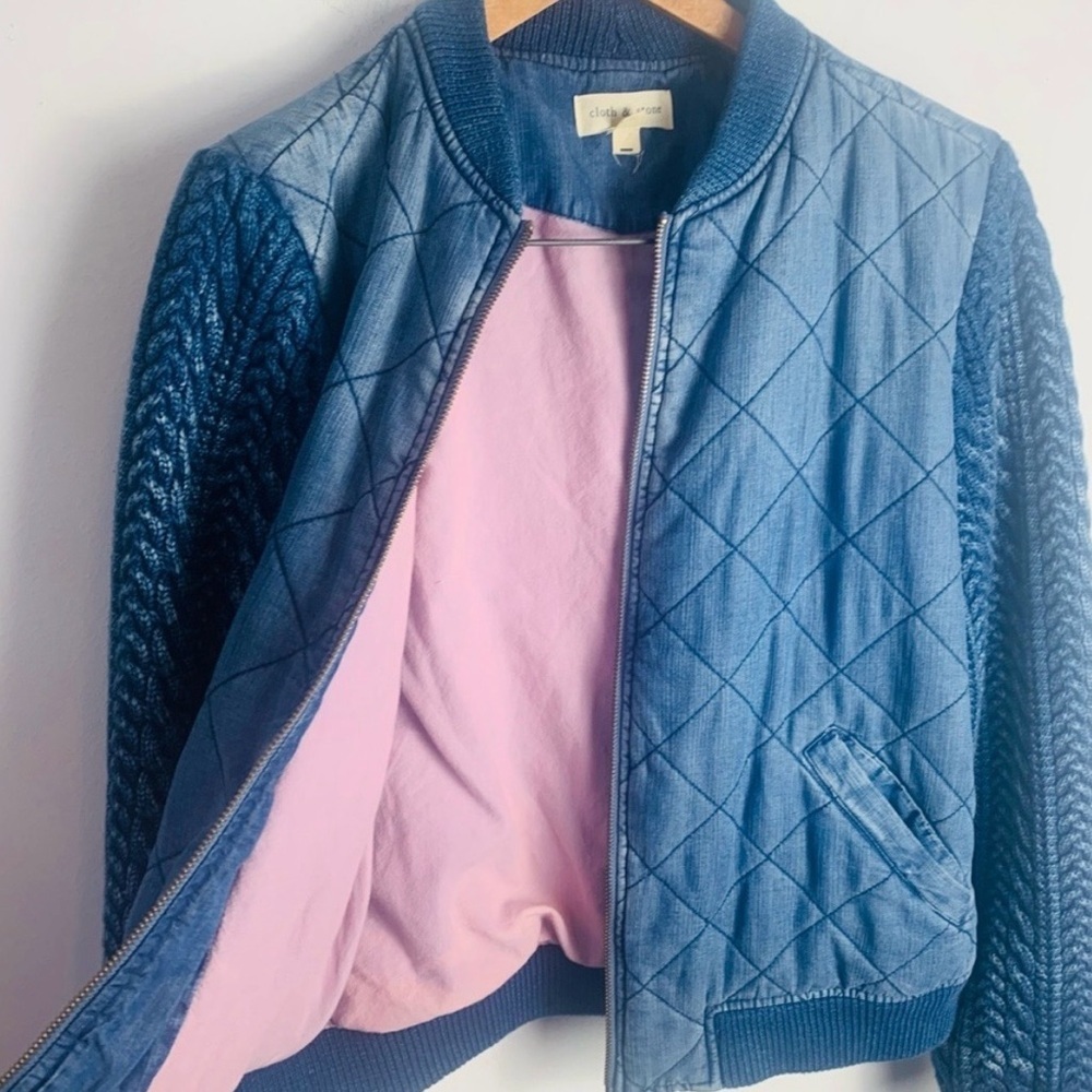 Cloth & Stone cloth blue cable knit coat - Picture 6 of 12